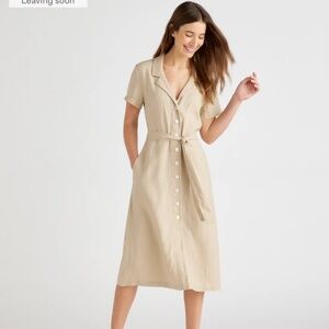 Quince 100% European Linen Button Front Dress